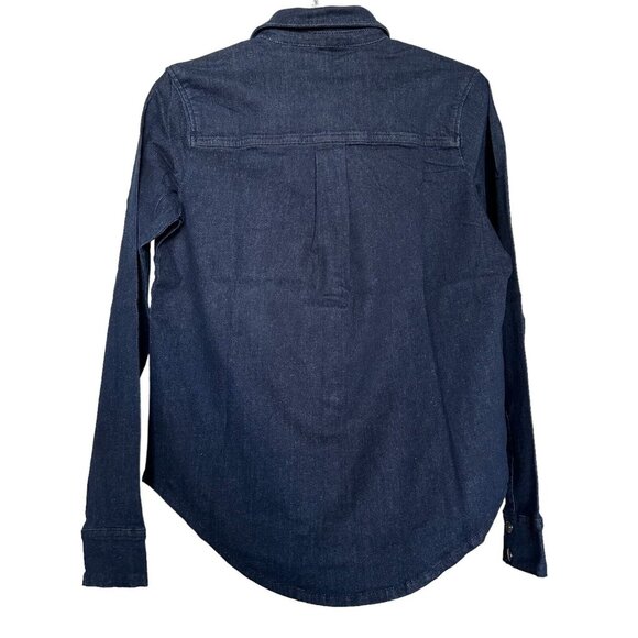 Anatomie Womens True Denim Larissa Indigo Blue Shacket Top M Long Sleeve Top NWT - Picture 2 of 10